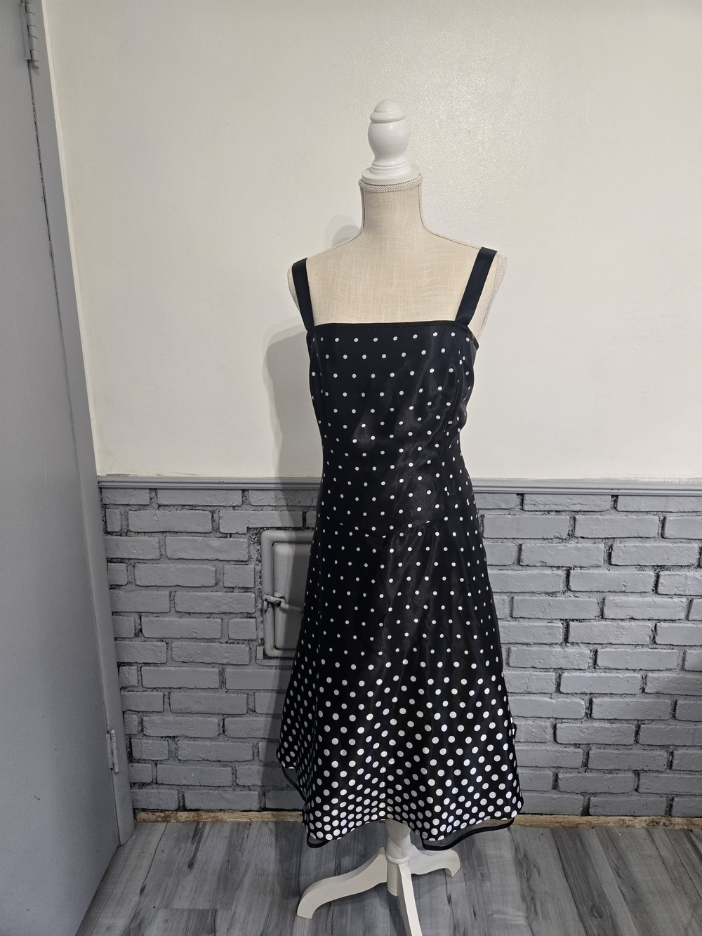 Studio 1940 Black and White Polka Dot Midi Dress